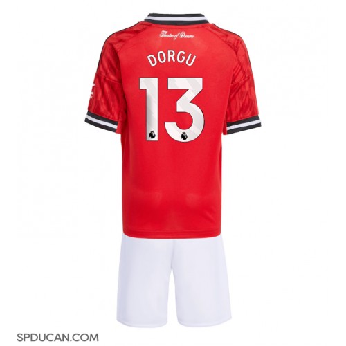 Dječji Nogometni Dres Manchester United Patrick Dorgu #13 Domaci 2025-26 Kratak Rukav (+ Kratke hlače)